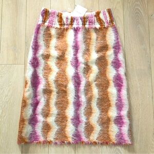 NWT Agnona Italy Cashmere Mohair Blend Striped Skirt Designer